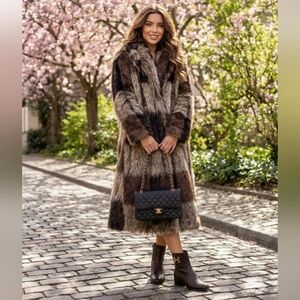 ZW Collection Patchwork Faux Fur Coat Limited Edition Size Medium